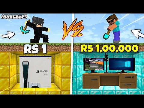 Rs1 vs Rs1,00,000 Secret Items Mining Challenge in Minecraft @ProBoiz95