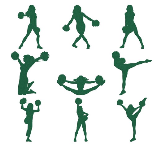 Cheerleader Silhouette Embroidery Design, Cheerleading Machine Embroidery File, Sports Embroidery Instant Download - Etsy