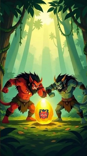 The Snake’s Golden Egg And The Two Demons #demon #goldenegg #demonsfight #snake #ai #cartoon #shorts