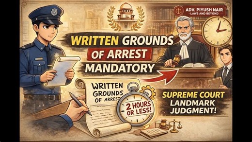 Written Grounds of Arrest Mandatory | Supreme Court Landmark Judgment Explained | Adv. Piyush Nair
