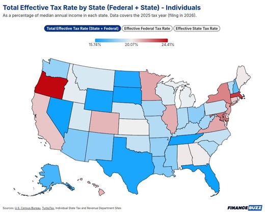 These states have the highest and lowest income tax rates for 2026