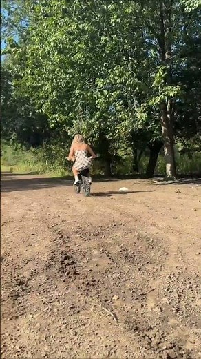 Woman's Dirt Bike Adventure: Epic Ride in a Stunning Dress! #shorts