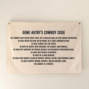 Gene Autry's Cowboy Code of Conduct Flag Sign Banner, Boho Beach Wall Decor Coastal Home Decor Canvas Pennant - Etsy