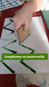 Voici un moyen d'appréhender les lignes brisées avec les élèves de moyenne et ou de grande section : De l'encre, un morceau de carton, une feuille épaisse et c'est parti ! 📈📉 Avantage de l'encre : l'enfant n'est pas obligé de tremper son carton à chaque empreinte. Super résultat et facile à mettre en place en classe. Dis-moi ce que tu en penses. #graphisme#teampe#preschool#kindergarten#teacherlife#teacherofinstagram#art#teammaternellechâtel | Maîtresse ds le Chablais