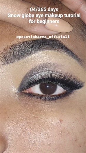 04/365 days Snow globe eye makeup tutorial for beginners #ytshorts #eyemakeup #viral