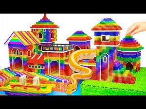DIY - Build Mega Mansion Swimming Pool For Hamster And Python Snake With Magnetic Balls (Satisfying)