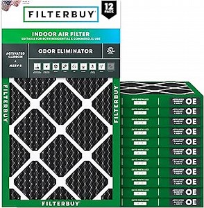 Filterbuy 18x24x1 Air Filter MERV 10 Odor & Allergy Defense (12-Pack)