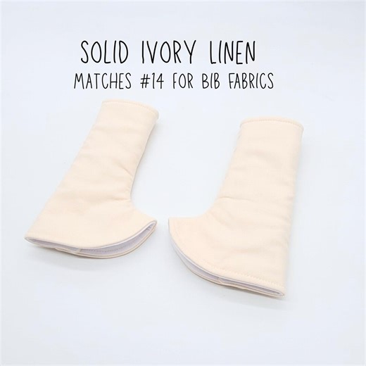 Essex Ivory Solid Linen, Curved Drool Pads. Made to order to fit Artipoppe, Happy, Tula, Sakura Bloom, LIllebaby and many more brands.