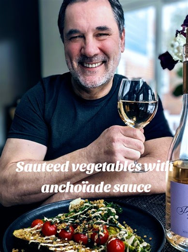 Made a creamier version of the classic anchovy dipping sauce from Southern France. Sauce Anchoïade. Goes great with cooked vegetables and a Rosé from Provence. I just had hernia surgery so no throwing myself on the floor this week. If you continue to enjoy this content then please like and share. For full reel with recipes go to my IG account @lancemion or my food focused FB page,