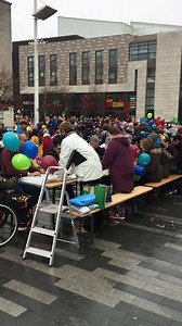 This is what 300 party guests popping bubble wrap sounds like in Guildhall Square! #NSTCityTurns1 | Nuffield Southampton Theatres