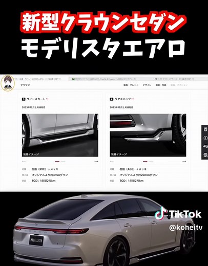 新型クラウンセダン モデリスタエアロの魅力と気になる点