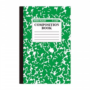 Composition Notebook, Wide Ruled Composition Book, Marble Composition Notebooks for Work, 30 Sheets/60 Pages, Hard Cover, Sturdy Sewn Binding, Office Classroom Supplies, Green