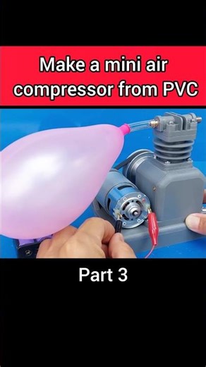 Make a mini air compressor from PVC #shorts #project #making #diy #aircompressor #miniairconditioner
