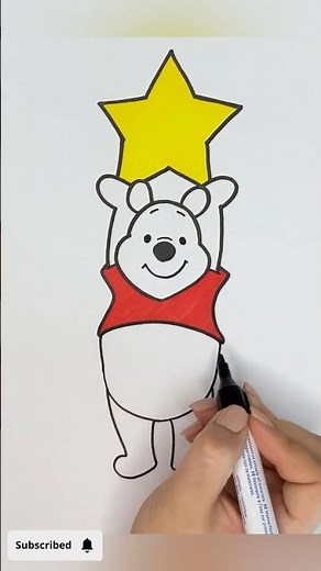 How to Draw Pooh | Easy Drawing Tutorial for Beginners 🐻⭐🎨 #shorts #tutorial