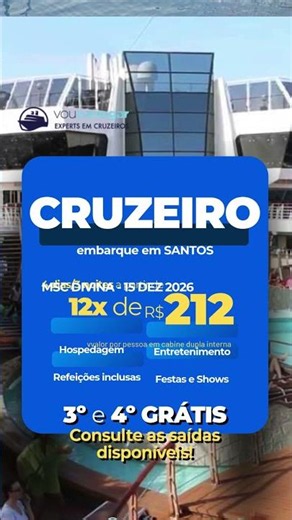 Promoção de Cruzeiros Vou Navegar #ferias #viagem #cruise #cruzeirosmarítimos #navio