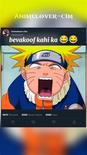 bevakoof kahi ka 😂😂 #naruto #narutoshippuden #narutouzumaki #sasuke #sakura #kakashi #anime #shorts