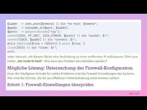 Fehlerbehebung bei No route to host-Fehlern in socketbasierten Programmen unter SUSE
