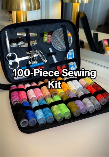 100-Piece Sewing Kit – 24 hilos de colores y mini kit de viaje para cualquier emergencia #100PieceSewingKit #MiniTravelSewingKit #SewingForMoms #EmergencySewing #CreativeProjects