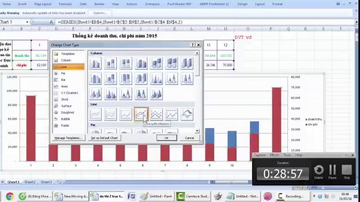 Cách vẽ biểu đồ kết hợp cột và đường trong excel chi tiết