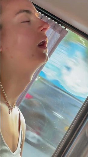 Sleeping girl on the bus , ha ha