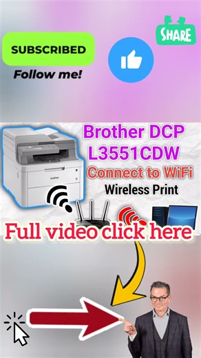 How to connect Brother DCP L3551CDW Printer with Wi-Fi router #shorts #brotherdcp #printertips