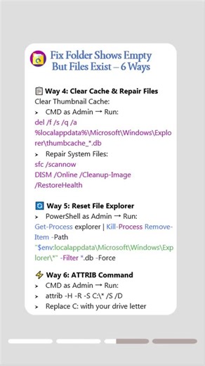 Folder Shows Empty but Files Are There? Let's Recover Hidden or Lost Files#filerecovery #windowstips