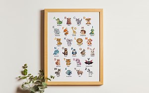 Animal Alphabet Poster for Kids – ABC Nursery Wall Art – Educational Printable PDF – A to Z Animal Print – Digital Download - Etsy UK