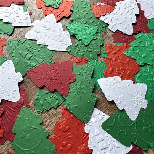 Embossed Christmas Tree Die Cuts: Holiday Scrapbooking Embellishments, 100 Pieces - Etsy