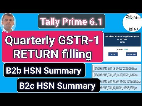 how to file gstr 1 from tally prime 6.2 | Quarterly return Filing | how to make json file for gstr 1