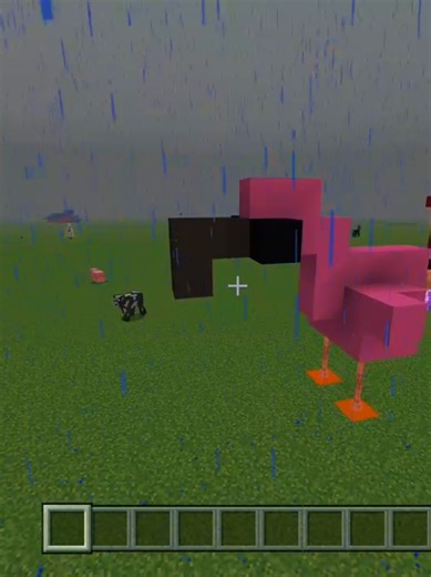 A flamingo in Minecraft