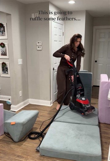 Nugget couch parents are either going to fight me or thank me. Because removing every cover, washing, drying, and wrestling them back on?? Not in this house. #nugget #cleaning #cleanwithme #nuggetcouch #cleaninghack | cleaning nugget couch