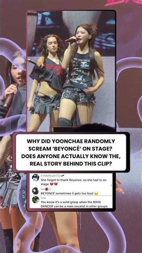 what actually made Yoonchae yell 'Beyoncé' out of nowhere? #yoonchae #daniela #megan #katseye