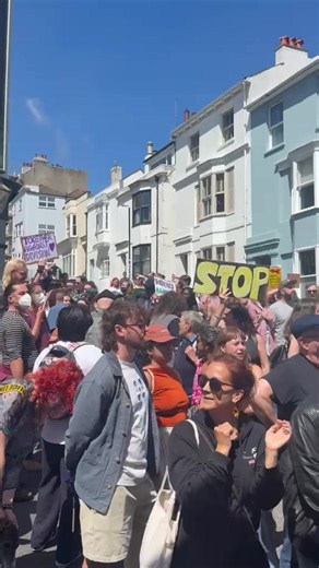 Brighton is witnessing one of its biggest days of protest. Far-right group South East Patriots began gathering at Brighton train station from noon, marching through the city centre calling for stronger border controls, enforcement of immigration laws and deportation of illegal immigrants. Their speakers included UKIP leader Nick Tenconi and Siobhan Whyte, mother of murder victim Rhiannon Whyte. They were met by thousands. More than 20 anti-racist groups united under the Carnival Against Fascism,