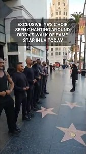 @goodassinsta on Instagram: "EXCLUSIVE: YE’S “HOOLIGANS” CHOIR WAS SPOTTED CHANTING AROUND DIDDY’S WALK OF FAME STAR IN LOS ANGELES TODAY thoughts?"