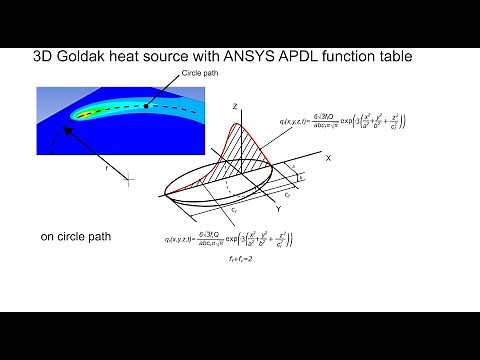 3D Goldak heat source on circle path with ANSYS function table tutorial