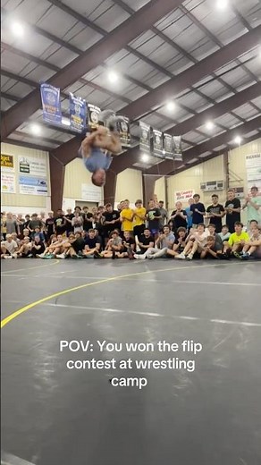 Double backflip to win flip contest at wrestling camp🤼 #viral #wrestling #sportscenter #espn #fyp