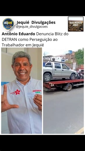 Jequié Divulgações on Instagram: "Antônio Eduardo Denuncia Blitz do DETRAN como Perseguição ao Trabalhador em Jequié Antônio Eduardo se manifestou publicamente contra as recentes blitz do DETRAN-BA realizadas na cidade e fez duras críticas ao Governo do Estado, classificando as operações como uma política de caça ao trabalhador e não como ação legítima de segurança no trânsito. Segundo o jovem, as blitz têm como objetivo central arrecadar dinheiro, atingindo principalmente quem depende de carro 