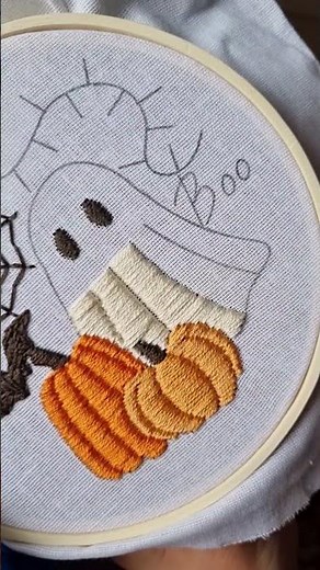 New Halloween Embroidery Pattern 👻🎃 | PDF + Video Tutorial #embroidery #stitch #tutorial #craft #diy