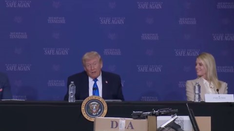 'Go ahead': Trump appears to doze off while law enforcement speaks during Memphis roundtable after ranting about Elvis