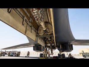 The monstrously powerful B-1B Lancer. Loading cruise missiles and precision bombs.