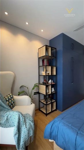 Luxury Master Bedroom Interior Design | Navy Blue Theme | Vyomanta Design Studio