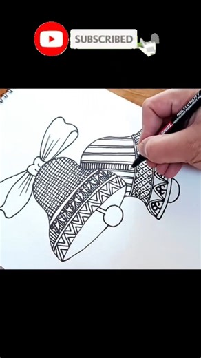 “Easy Christmas Bell Drawing in 1 Minute! 🎄✏️ #Shorts