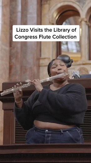 “It’s about damn time” someone played that flute! 🎶⁠ @lizzo visited the Library of Congress flute collection and played James Madison’s 200-year-old crystal flute. #washingtondc #libraryofcongress #lizzo #flute #dctiktok #dc