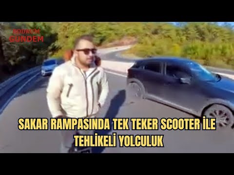 Sakar rampasında tek teker Scooter ile tehlikeli yolculuk