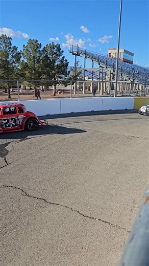 What does 46 of the best semi pro legends cars in the Nation look like? This is the field exiting the track after a practice. U.S. Legend Cars International and INEX 77 Speed Shop Race Face Brand Development Friends of Jaclyn Foundation #coledentonracing #lasvegas #rocketman46 | Cole Denton Racing