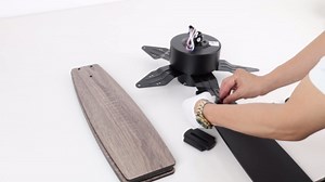 52" Ceiling Fans with Lights, Modern Farmhouse Caged Ceiling Fan with Light and Remote, Reversible Motor, 5 Double Finish Wood Blades, Chandelier Rustic Ceiling Fan for Living Rooms, Bedroom