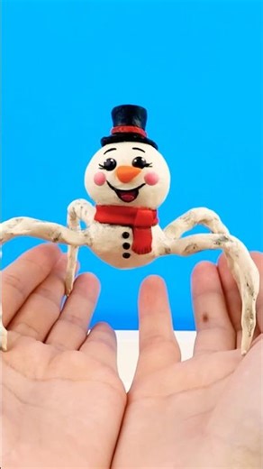 Making GOO GOO GA GA Snowman (gugugaga) with Clay #clay #horror #figures #art