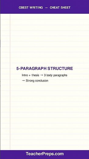 CBEST Writing Cheat Sheet | Teacher Certification | #Shorts
