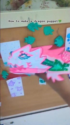 Strawberry Cute Paper Dragon Puppet DIY 🍓🐉✨ #paperdragon #dragonpuppet