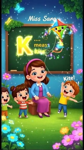 “K Means Kite 🪁 | Animated English Alphabet Lesson with Miss Sara | Learn ABC for Everyone”
